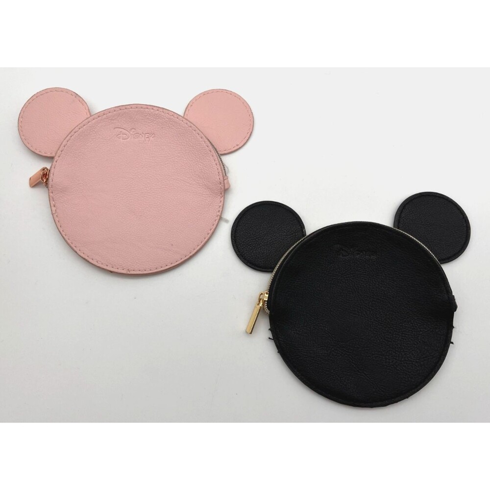 Disney H&M Mickey Minnie Mouse Mini Coin Purse Set of 2 Black Pink 6"